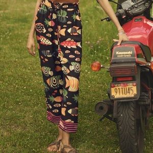 ANTHROPOLOGIE FARM RIO SEA LIFE JOGGERS NWT SIZE:LARGE POCKETS ELASTIC WAIST